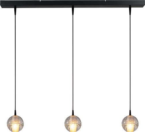 Bubbles HL BUBBLES 3-LIGHT, GLASS Ø10CM, BEAM BLACK 100X8CM