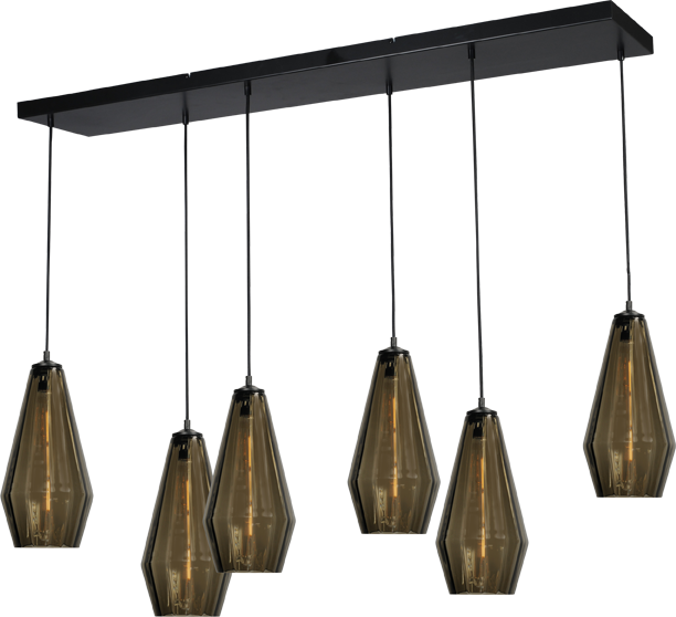 Diamond HL DIAMOND 6LTS MATT BLACK 130X25CM