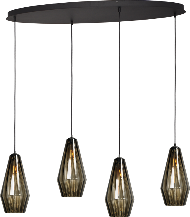 Diamond HL DIAMOND 4LTS MATT BLACK BASE OVAL 100X40CM