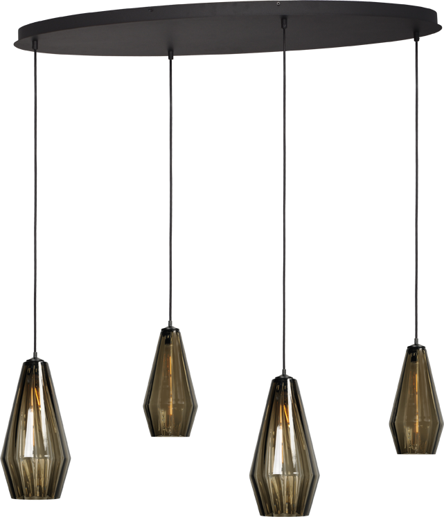 Diamond HL DIAMOND 4LTS MATT BLACK BASE OVAL 100X40CM