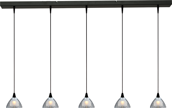 Caterina HL CATERINA 5-LIGHT BLACK , GLASS Ø12,5CM, BEAM BLACK 130X8CM