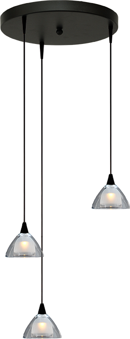 Caterina HL CATERINA 3-LIGHT BLACK, GLASS Ø12,5CM, BASE BLACK Ø35CM