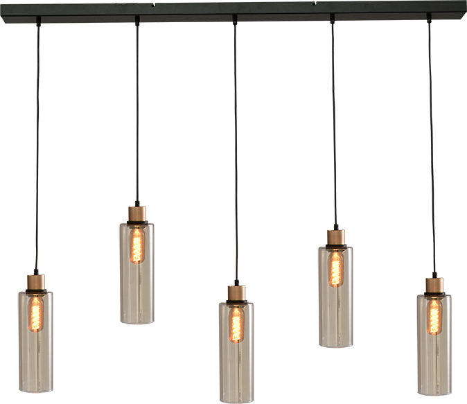 Ortona HL ORTONA 5-LIGHT MATT BLACK/MATT GOLD 130X8CM