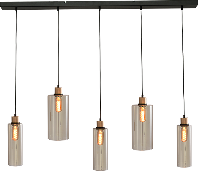 Ortona HL ORTONA 5-LIGHT MATT BLACK/MATT GOLD 130X8CM