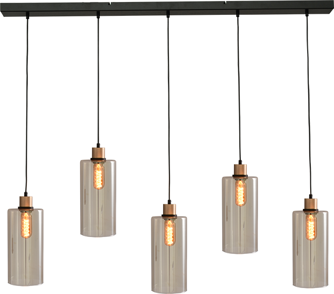 Ortona HL ORTONA 5-LIGHT MATT BLACK/MATT GOLD 130X8CM