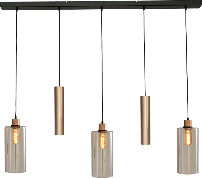Ortona HL ORTONA 5-LIGHT MATT BLACK/MATT GOLD 130X8CM