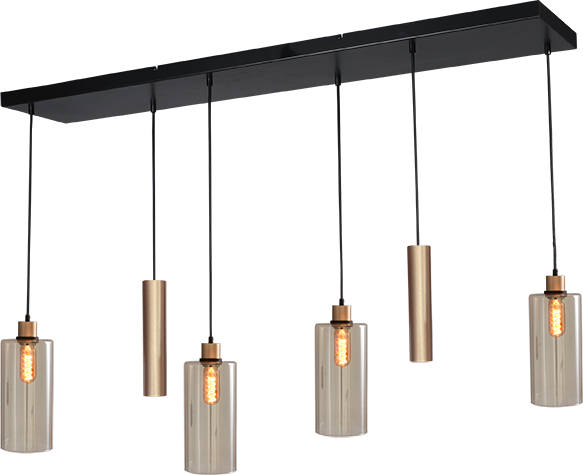 Ortona HL ORTONA 6-LIGHT MATT BLACK/MATT GOLD 130X25CM