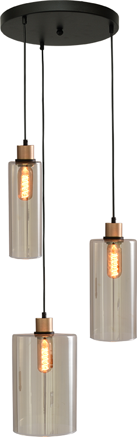 Ortona HL ORTONA 3-LIGHT MATT BLACK/MATT GOLD BASE Ø35CM