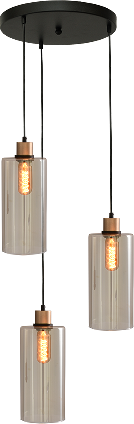 Ortona HL ORTONA 3-LIGHT MATT BLACK/MATT GOLD BASE Ø35CM