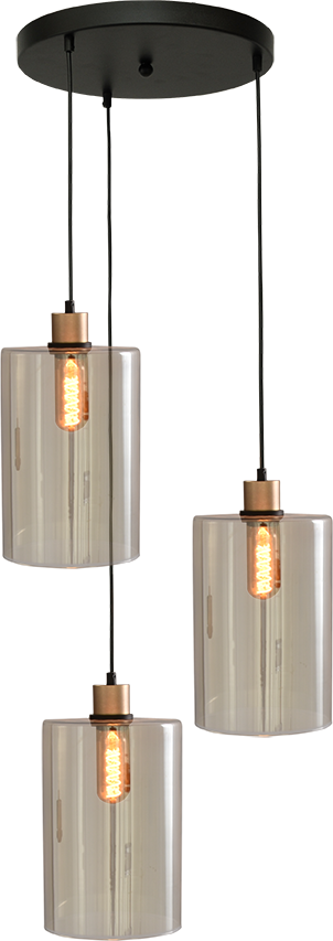 Ortona HL ORTONA 3-LIGHT MATT BLACK/MATT GOLD BASE Ø35CM