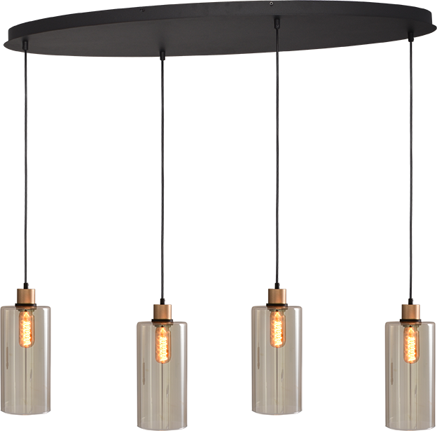 Ortona HL ORTONA 4-LIGHT MATT BLACK/MATT GOLD OVAL 100X40CM