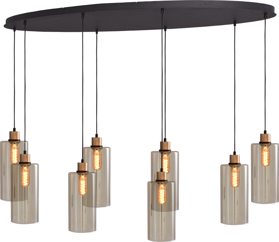 Ortona HL ORTONA 8-LIGHT MATT BLACK/MATT GOLD OVAL 160X60CM
