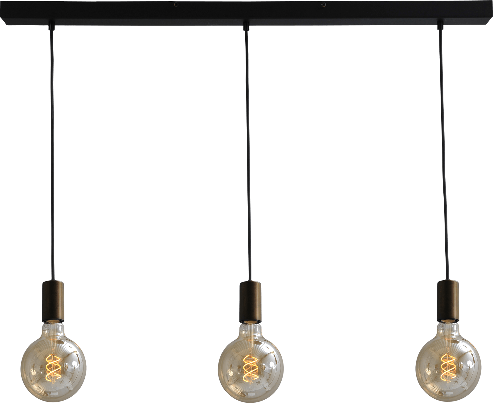 Tessi HL TESSI 3-LIGHT ANTIQUE BRASS, BEAM BLACK 100X8CM