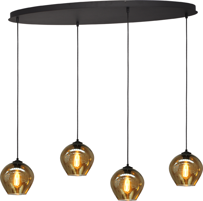 Quinto HL QUINTO 4LIGHT MATT BLACK OVAL 100X40CM