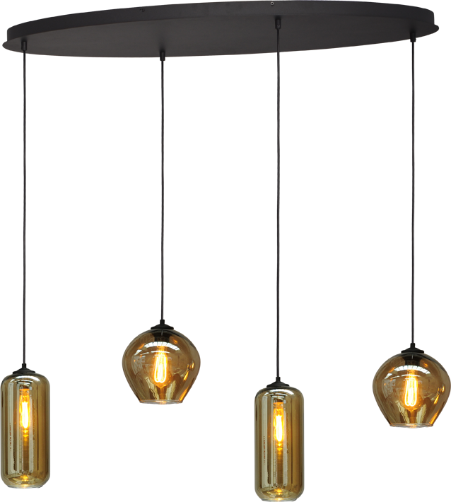 Quinto HL QUINTO 4LIGHT MATT BLACK OVAL 100X40CM