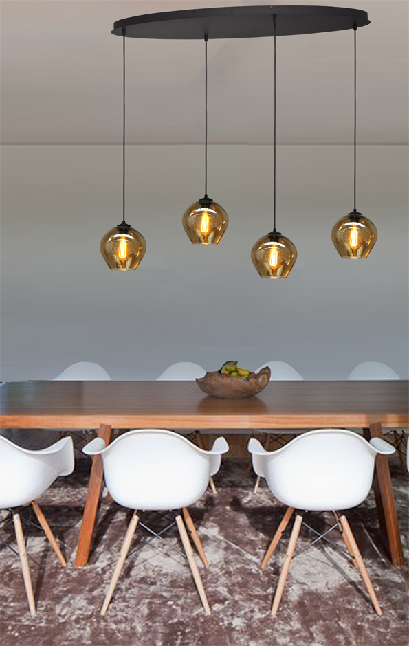 Quinto HL QUINTO 4LIGHT MATT BLACK OVAL 100X40CM