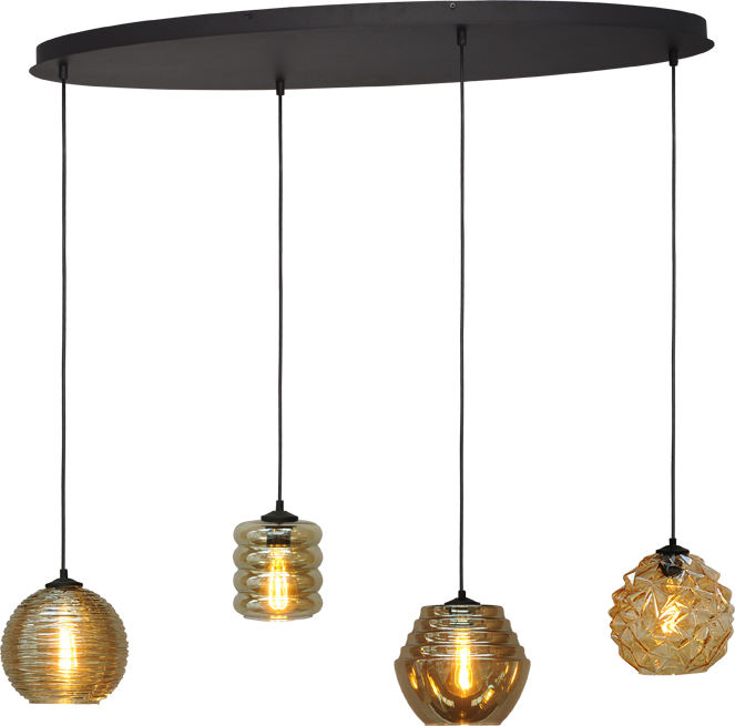 Quinto HL QUINTO 4LIGHT MATT BLACK OVAL 100X40CM