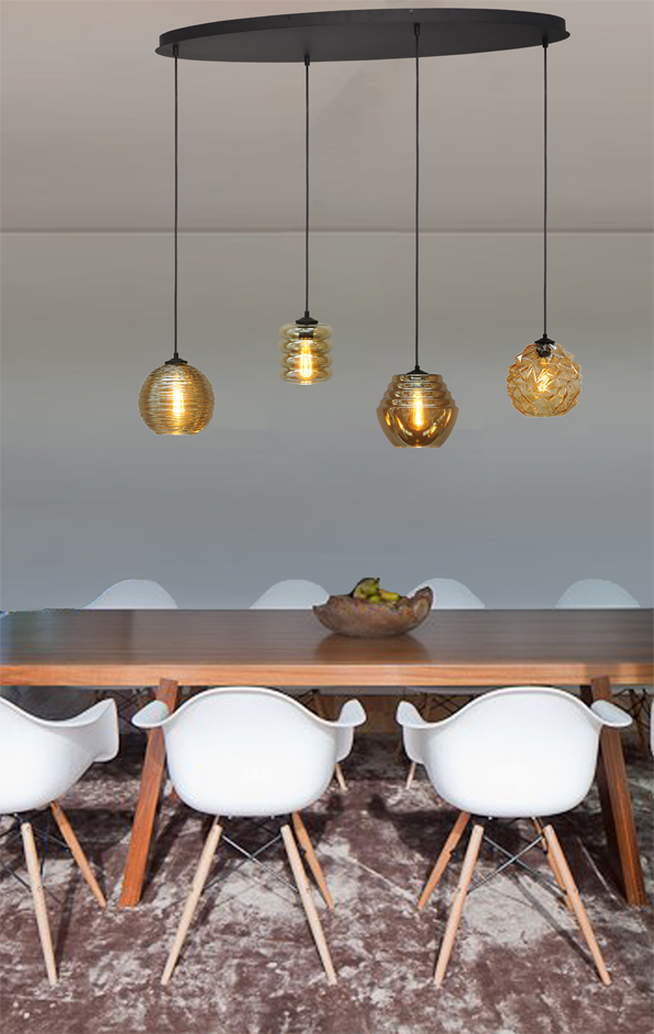 Quinto HL QUINTO 4LIGHT MATT BLACK OVAL 100X40CM