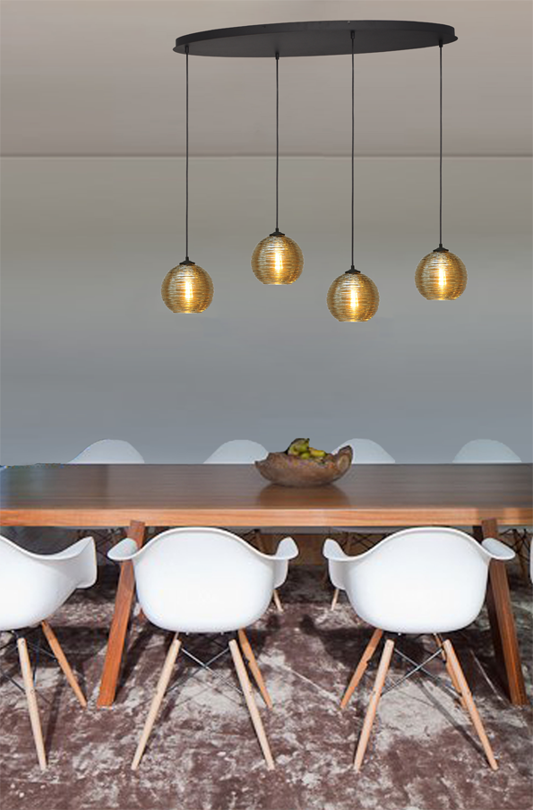 Quinto HL QUINTO 4LIGHT MATT BLACK OVAL 100X40CM