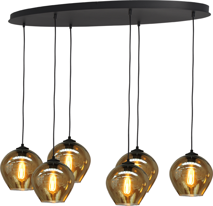 Quinto HL QUINTO 6LIGHT MATT BLACK OVAL 130X50CM