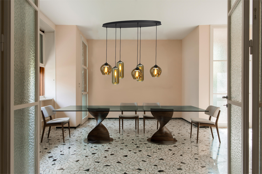 Quinto HL QUINTO 6LIGHT MATT BLACK OVAL 130X50CM