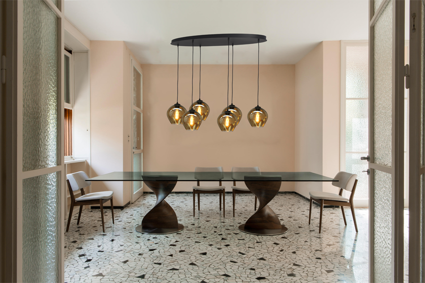 Quinto HL QUINTO 6LIGHT MATT BLACK OVAL 130X50CM