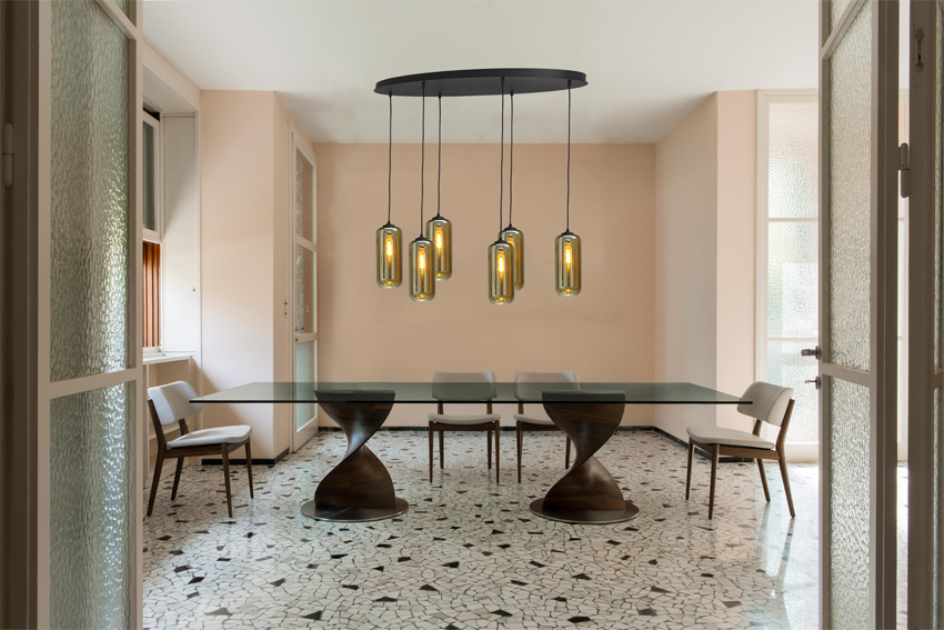 Quinto HL QUINTO 6LIGHT MATT BLACK OVAL 130X50CM