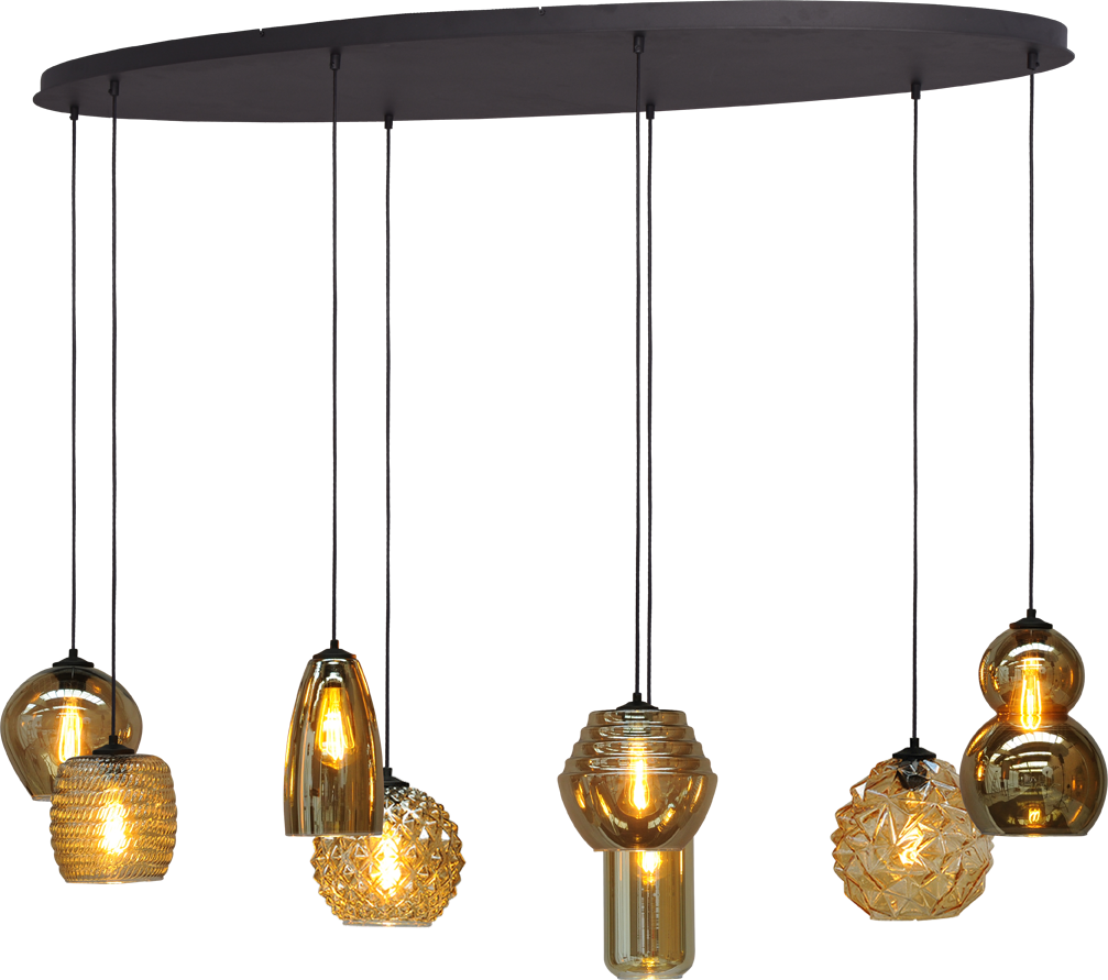 Quinto HL QUINTO 8LIGHT MATT BLACK OVAL 160X60CM