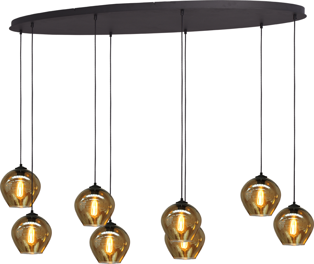 Quinto HL QUINTO 8LIGHT MATT BLACK OVAL 160X60CM
