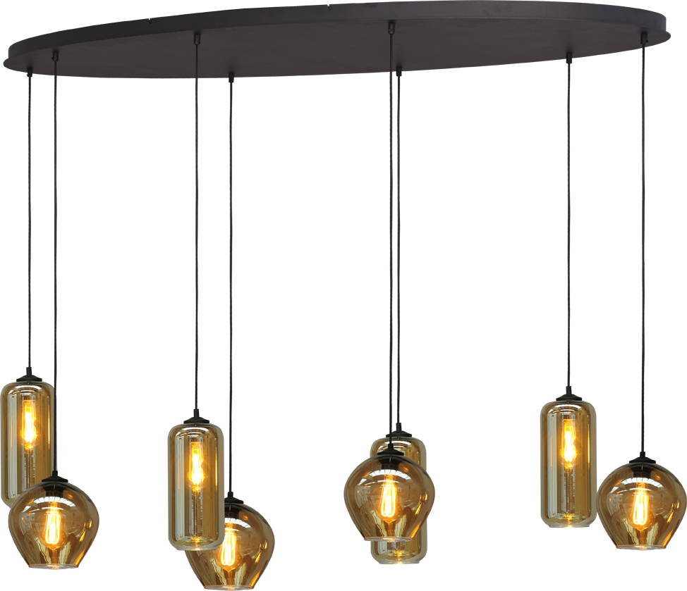 Quinto HL QUINTO 8LIGHT MATT BLACK OVAL 160X60CM