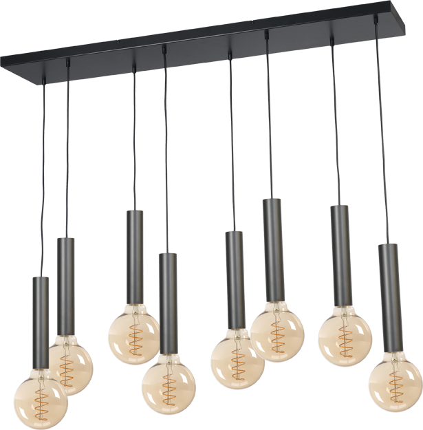Tomasso HL TOMASSO 8-LIGHT BLACK BEAM BLACK 130X25CM