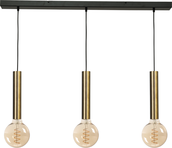 Tomasso HL TOMASSO 3-LIGHT ANTIQUE BRASS BEAM BLACK 100X8CM