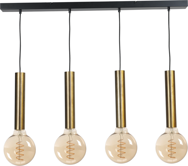 Tomasso HL TOMASSO 4-LIGHT ANTIQUE BRASS BEAM BLACK 100X8CM