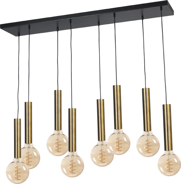 Tomasso HL TOMASSO 8-LIGHT ANTIQUE BRASS BEAM BLACK 130X25CM