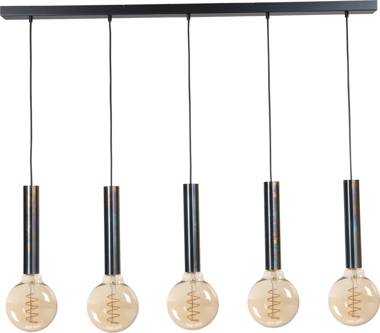 Tomasso HL TOMASSO 5-LIGHT DAPPLED OIL BEAM BLACK 130X8CM