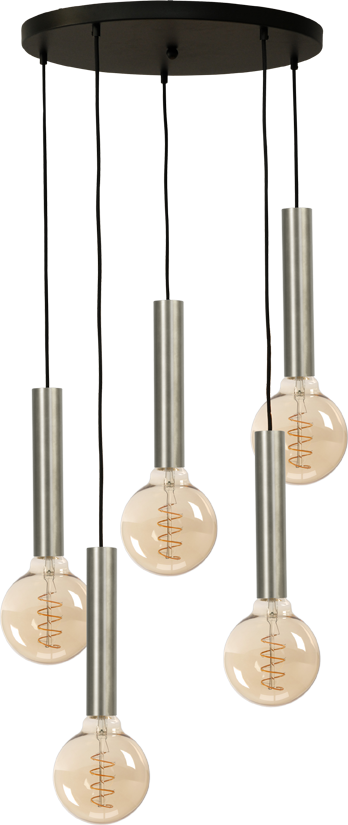 Tomasso HL TOMASSO 5-LIGHT MATT NICKEL, BASE BLACK Ø50CM