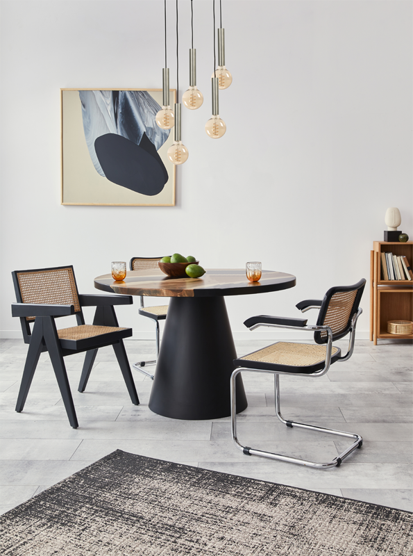 Tomasso HL TOMASSO 5-LIGHT MATT NICKEL, BASE BLACK Ø50CM