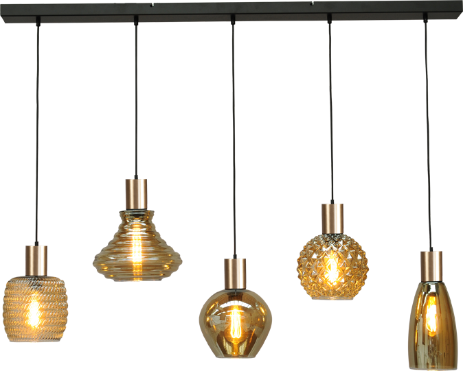 Bounty HL BOUNTY 5-LIGHT MATT BLACK/MATT GOLD 130X8CM