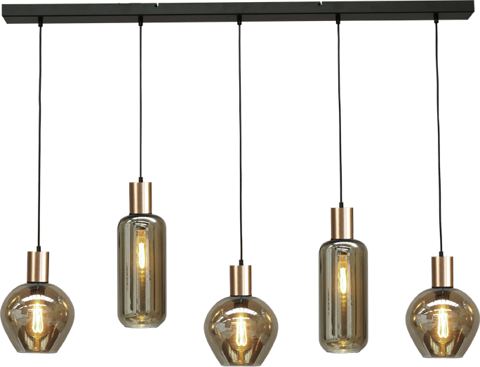 Bounty HL BOUNTY 5-LIGHT MATT BLACK/MATT GOLD 130X8CM