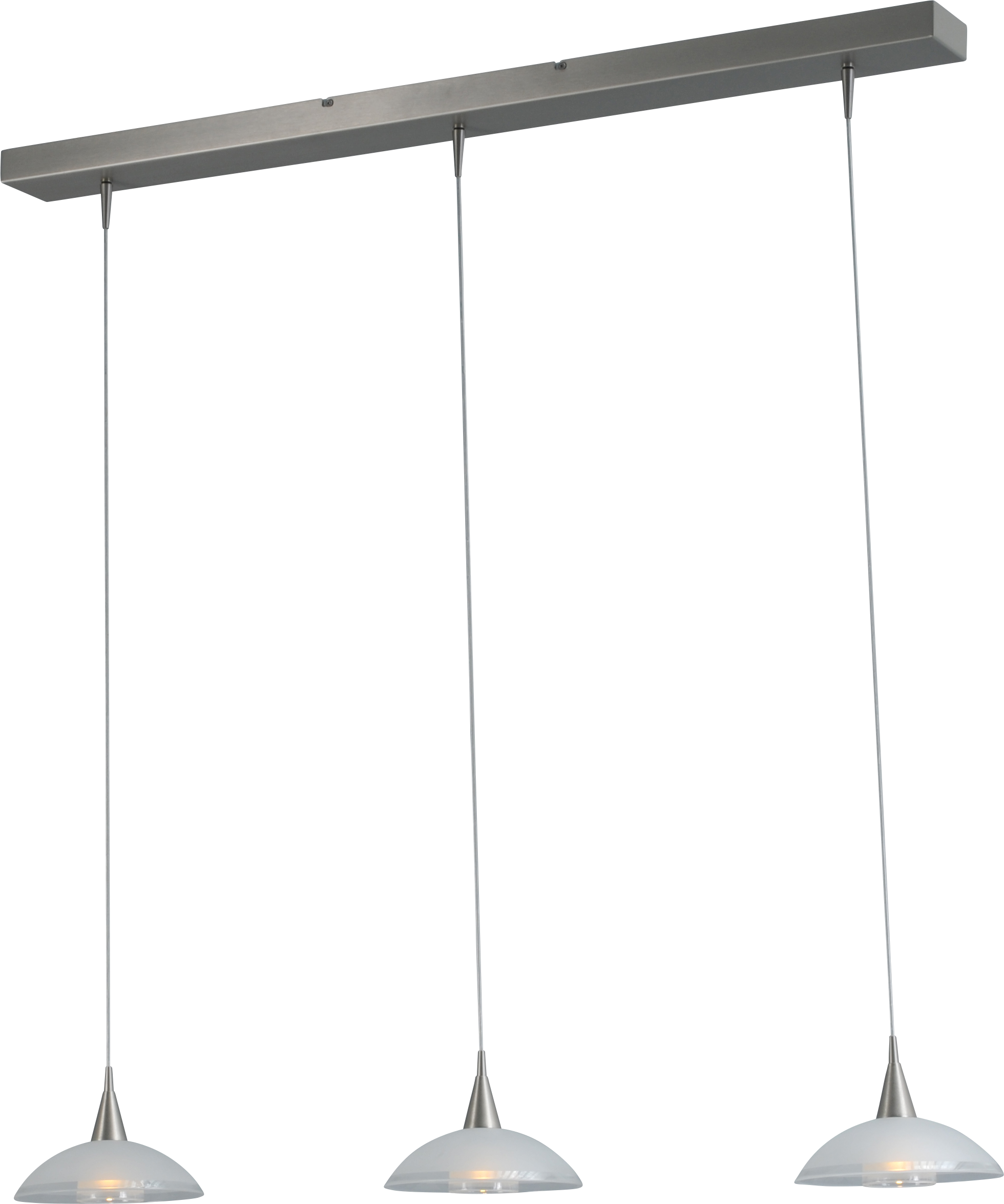 Melani HL MELANI 3-LIGHT, GLASS Ø18CM, BEAM MATT NICKEL 100X8CM
