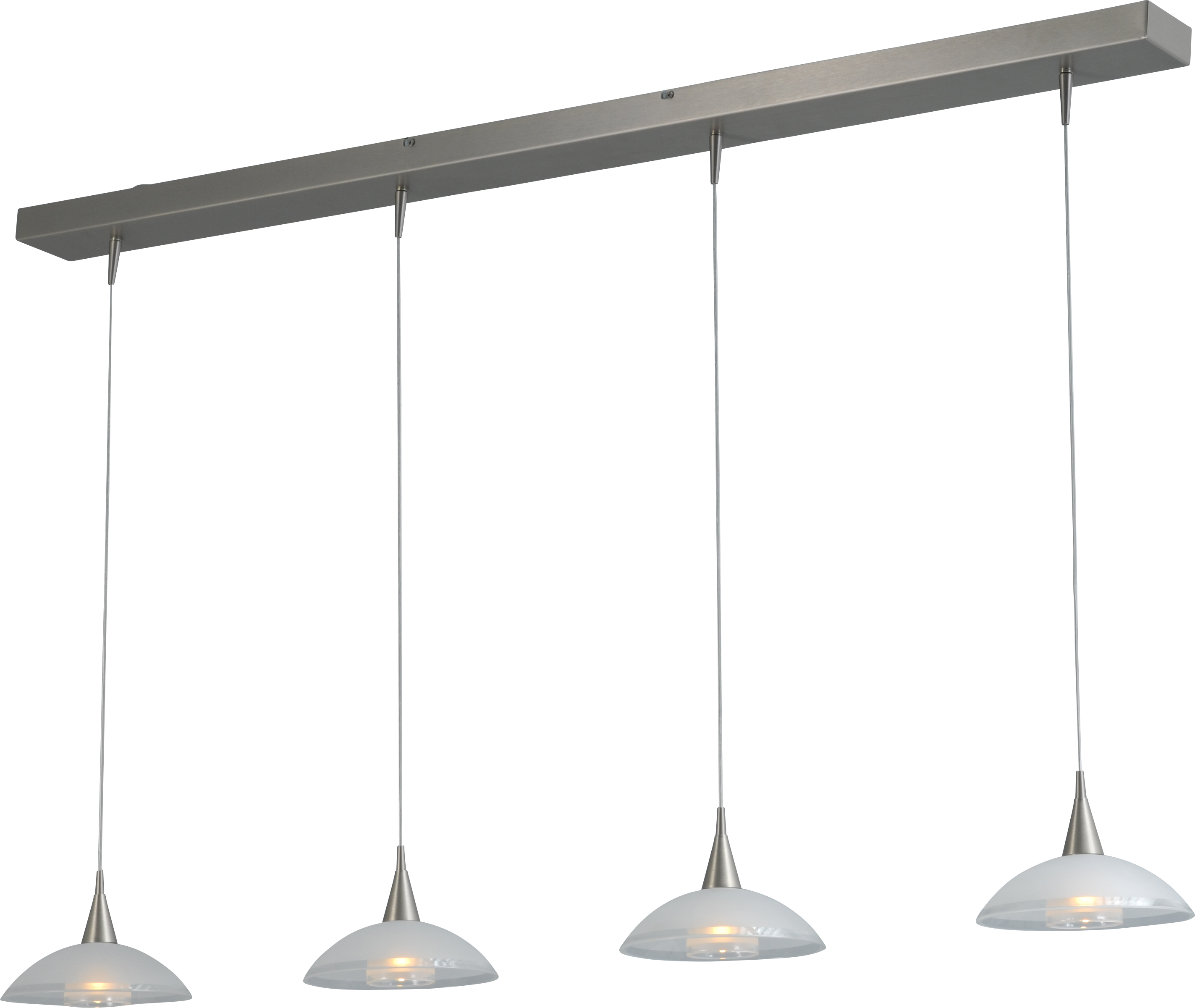 Melani HL MELANI 4-LIGHT, GLASS Ø18CM, BEAM MATT NICKEL 130X8CM