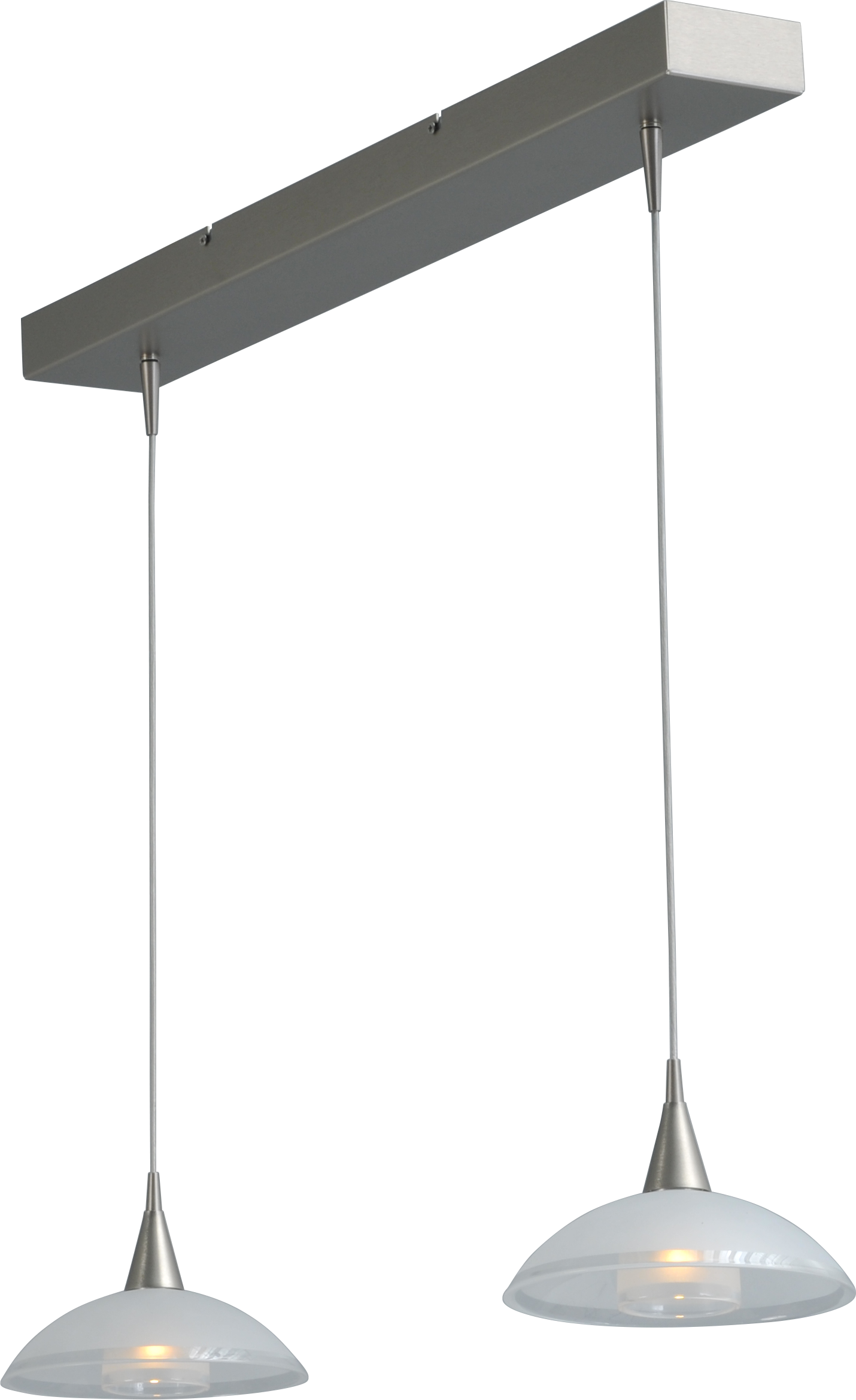 Melani HL MELANI 2-LIGHT, GLASS Ø18CM, BEAM MATT NICKEL 70X9CM