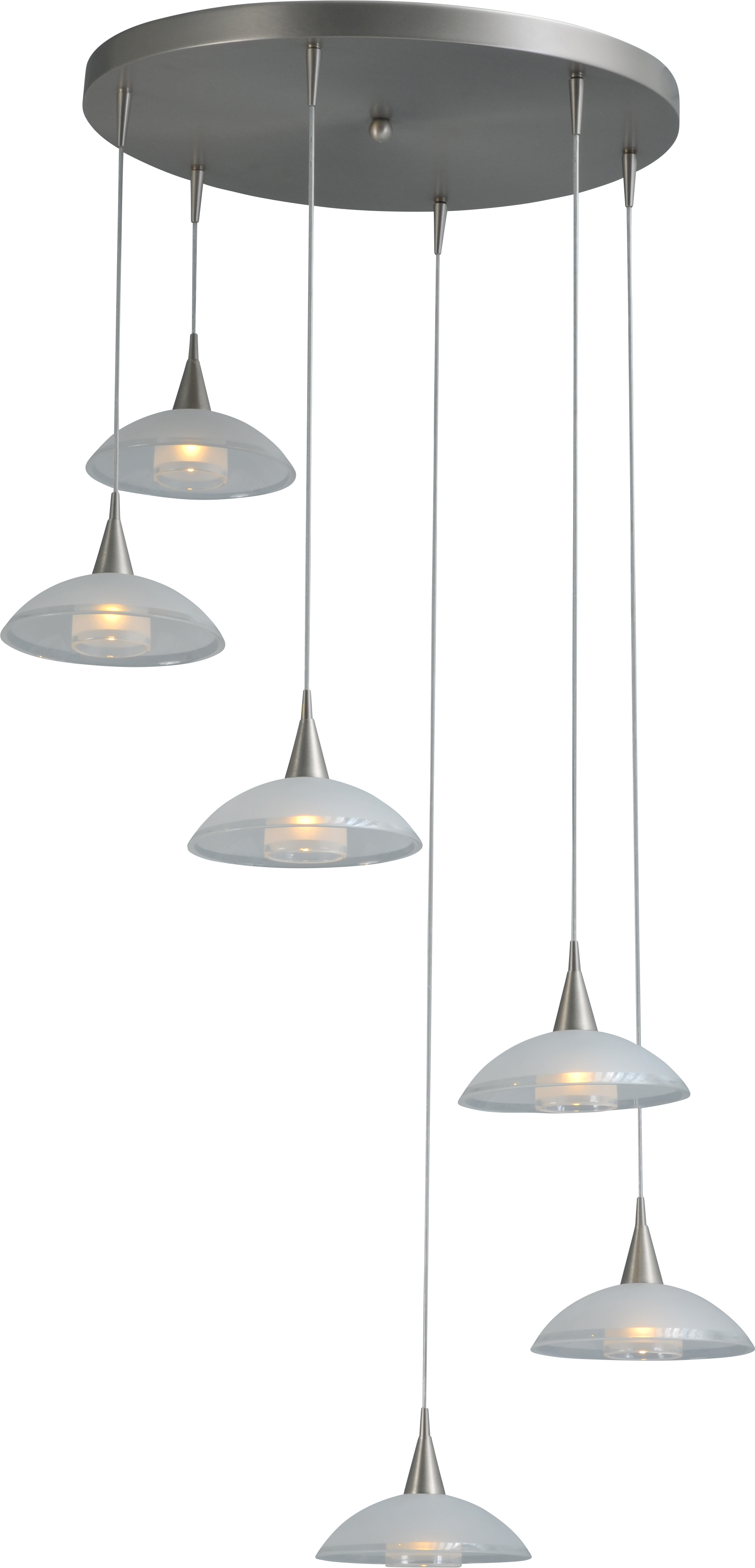 Melani HL MELANI 6-LIGHT, GLASS Ø18CM, BASE MATT NICKEL Ø50CM