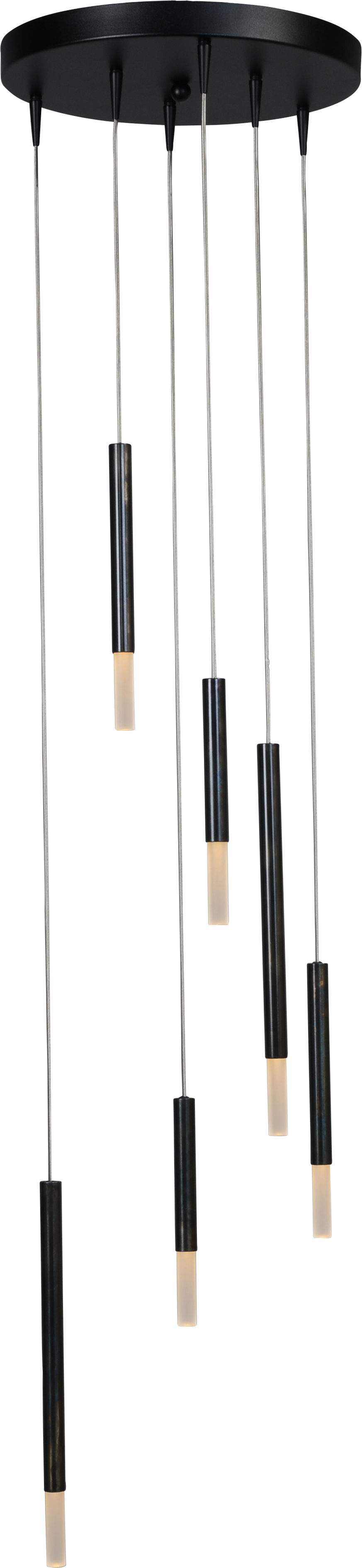 Flute HL FLUTE 6-LIGHT DAPPLED OIL BASE BLACK Ø35CM DTW