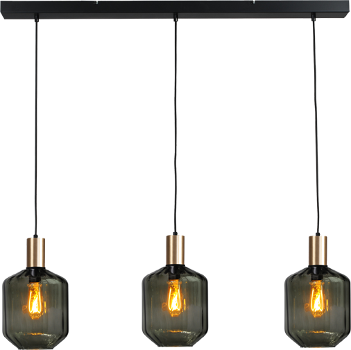 Porto HL PORTO 3LTS MATT BLACK/MATT GOLD BEAM 100X8CM