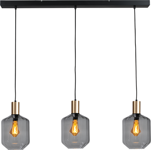Porto HL PORTO 3LTS MATT BLACK/MATT GOLD BEAM 100X8CM