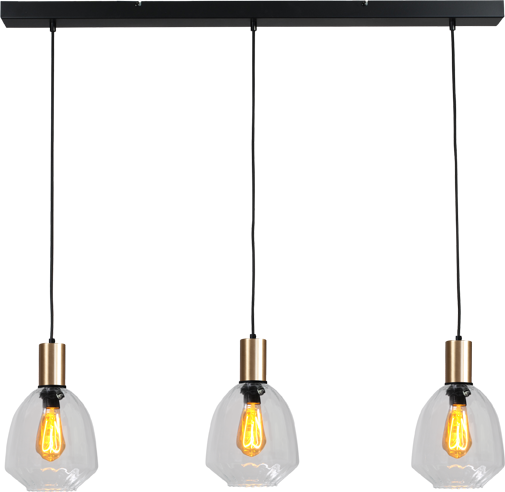 Porto HL PORTO 3LTS MATT BLACK/MATT GOLD BEAM 100X8CM