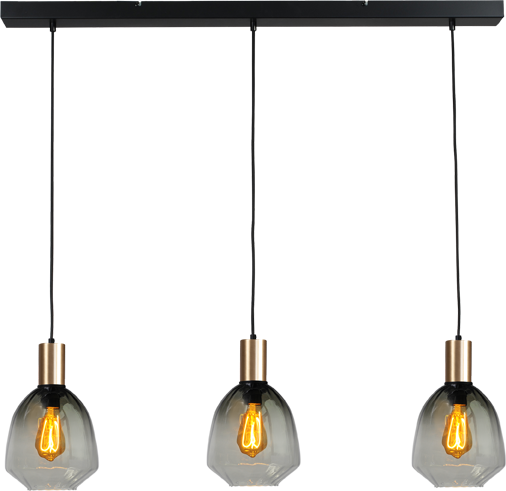 Porto HL PORTO 3LTS MATT BLACK/MATT GOLD BEAM 100X8CM