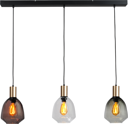 Porto HL PORTO 3LTS MATT BLACK/MATT GOLD BEAM 100X8CM