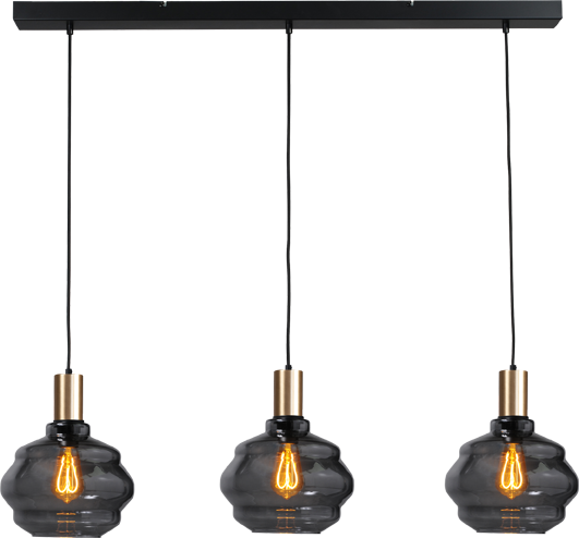 Porto HL PORTO 3LTS MATT BLACK/MATT GOLD BEAM 100X8CM